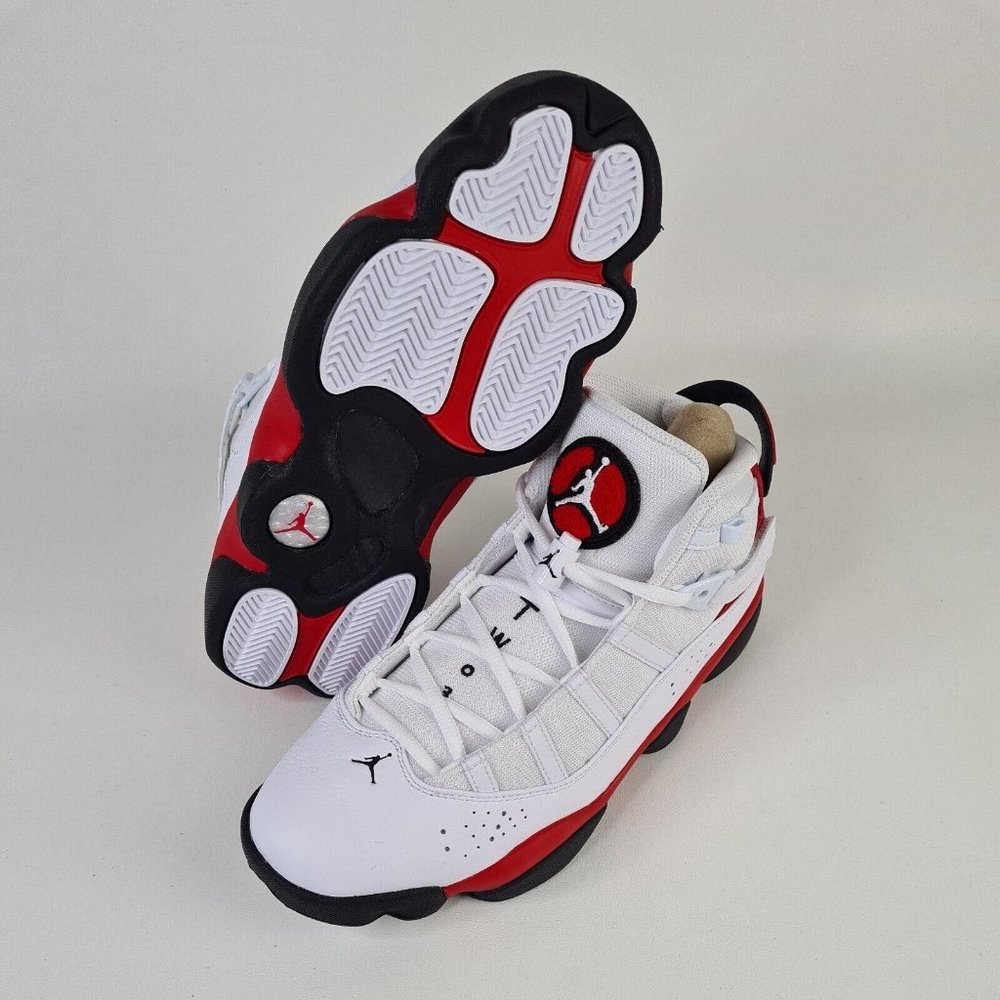 Nike Air Jordan 6 Rings Men Shoes Basketball White Leather - Picture 10 of 13